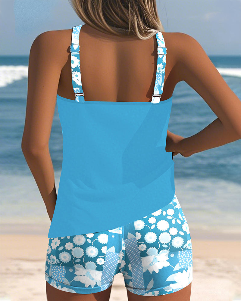 Melanie Coral Print Tankini Set