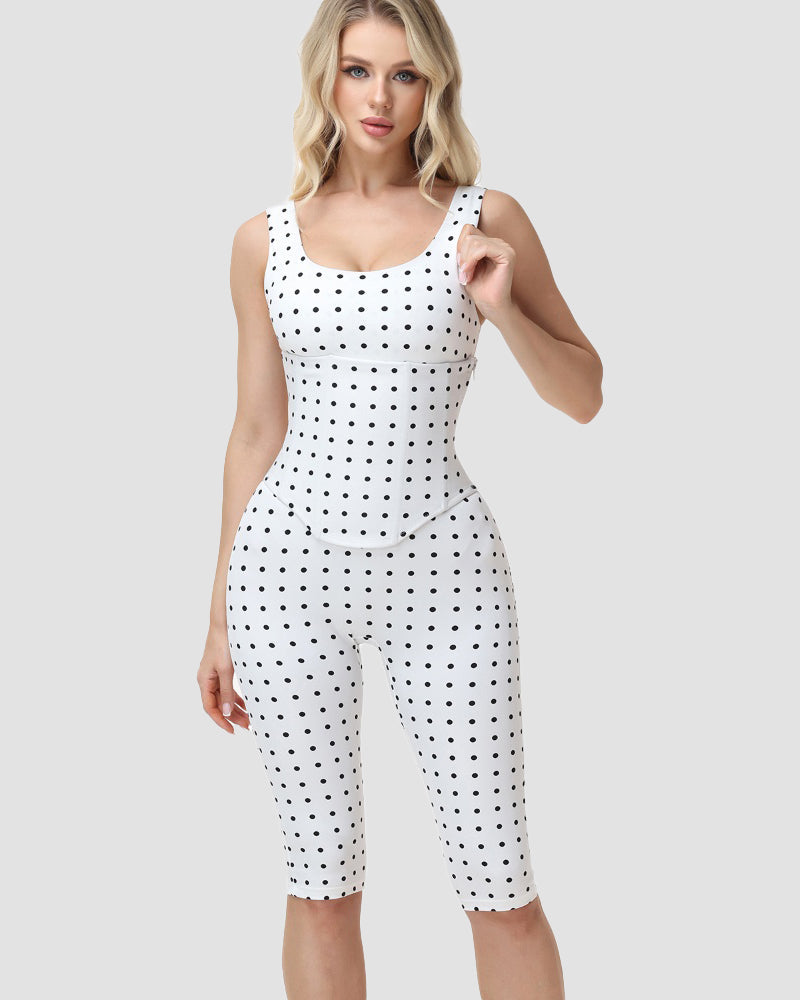 Layla Polka Dot Sculpting Jumpsuit