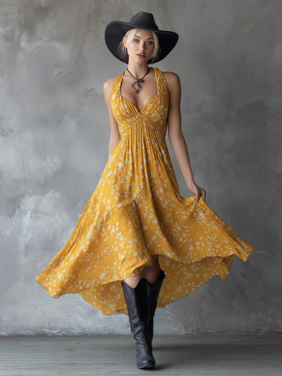 Nash Floral Halter Midi Dress