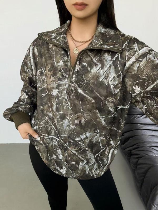 Chiara Animal Print Half Zip Pullover