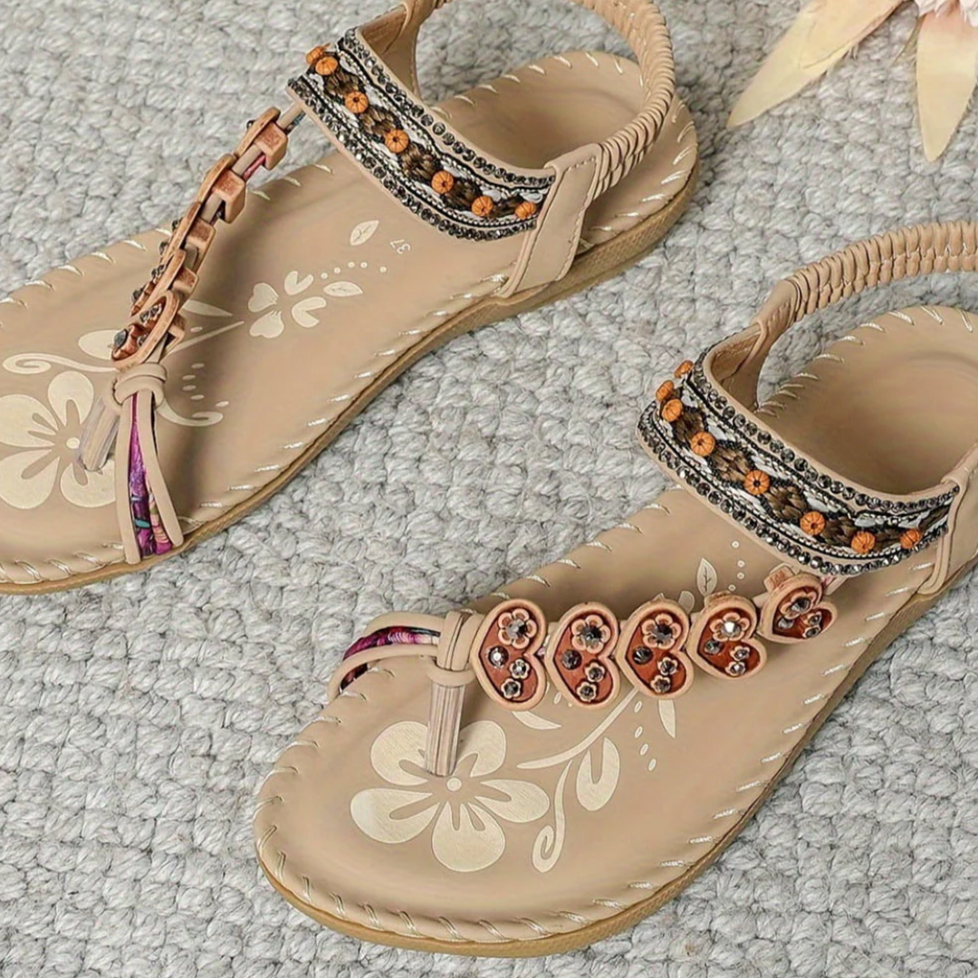 Solara Embellished T-Strap Sandals