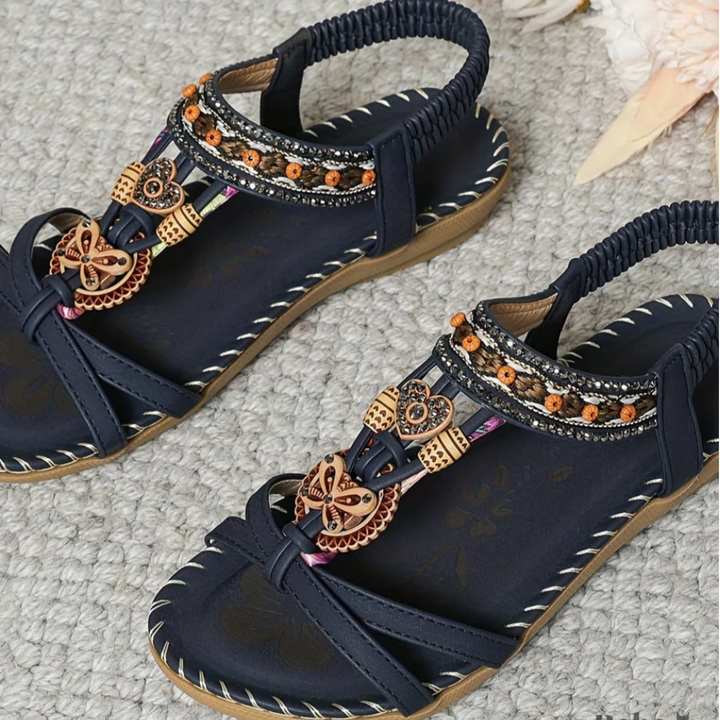 Solara Embellished T-Strap Sandals