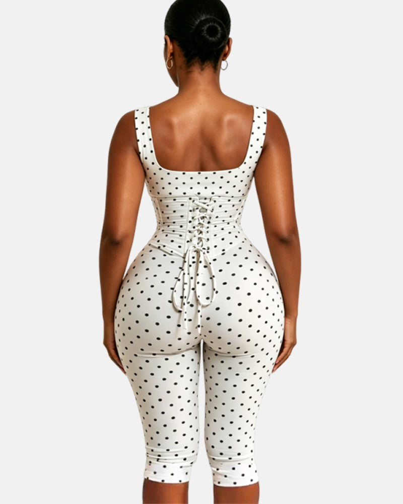 Layla Polka Dot Sculpting Jumpsuit