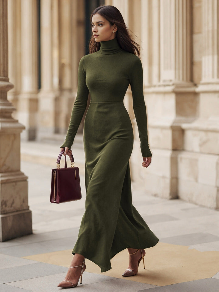 Lucasta Turtleneck Contour Maxi Dress