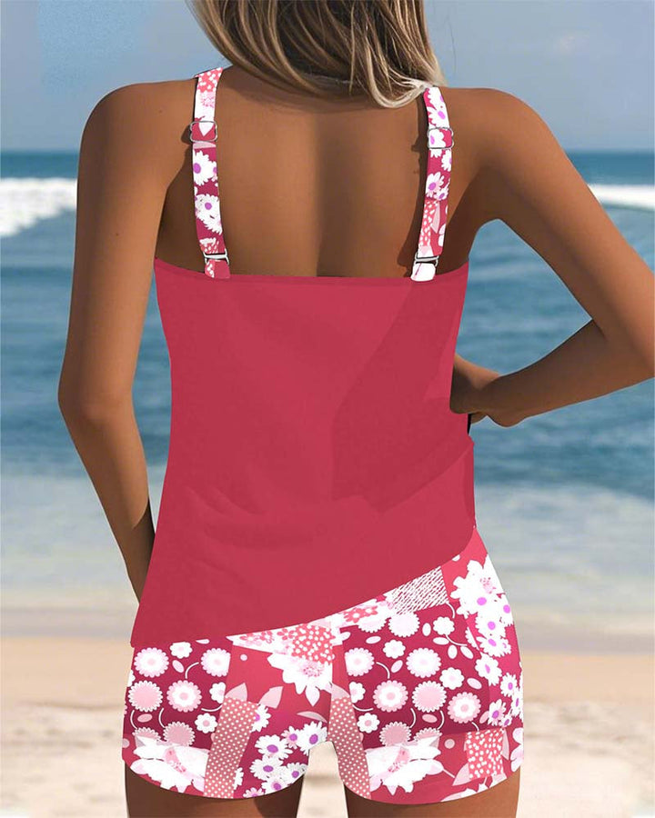 Melanie Coral Print Tankini Set