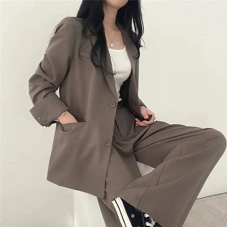 Katherine Essential Tailored Blazer & Wide-Leg Trouser Set