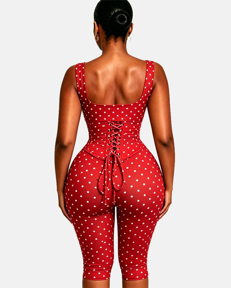 Layla Polka Dot Sculpting Jumpsuit