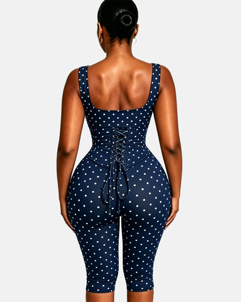 Layla Polka Dot Sculpting Jumpsuit