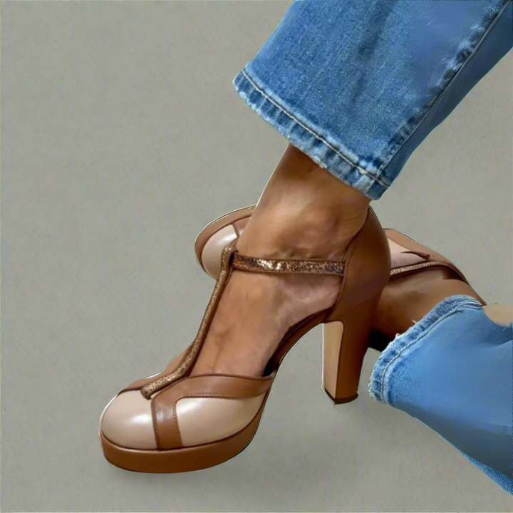 Criselmara Verona T-Strap Platform Heels