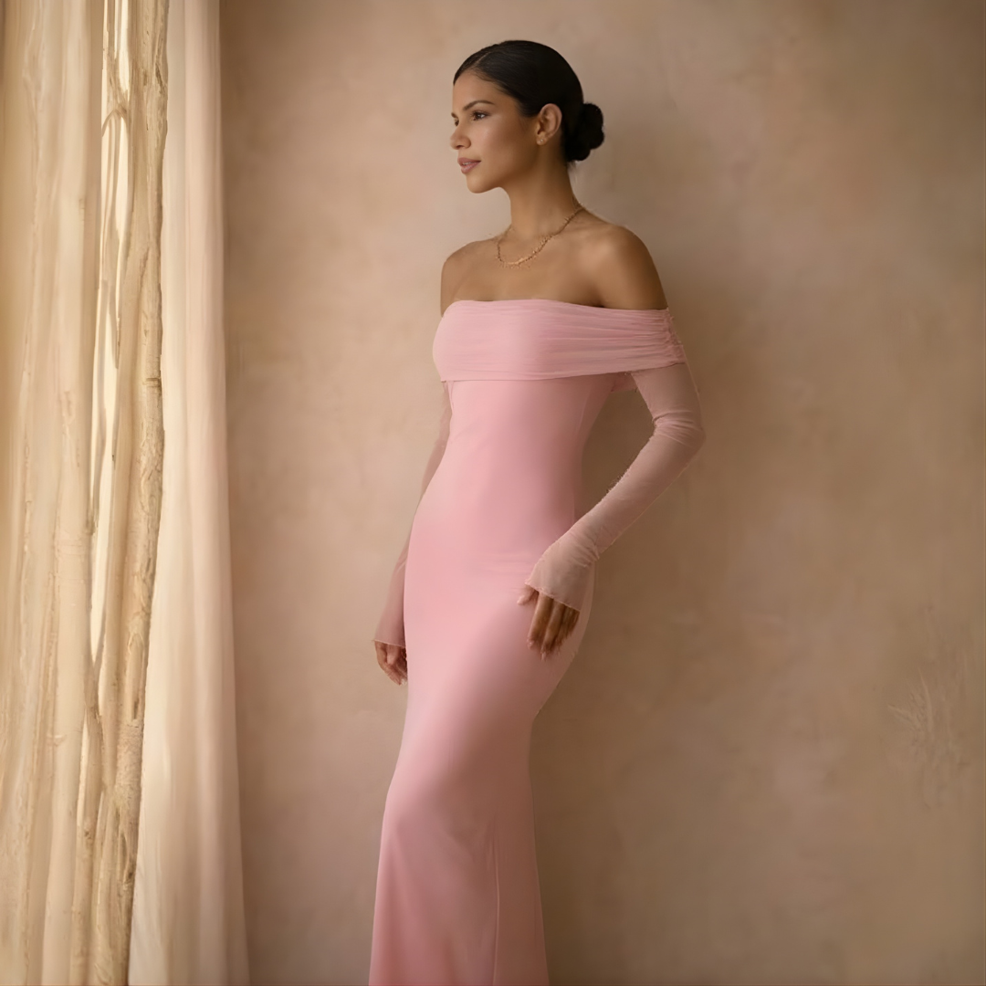 Blair Off Shoulder Long Sleeve Maxi Dress