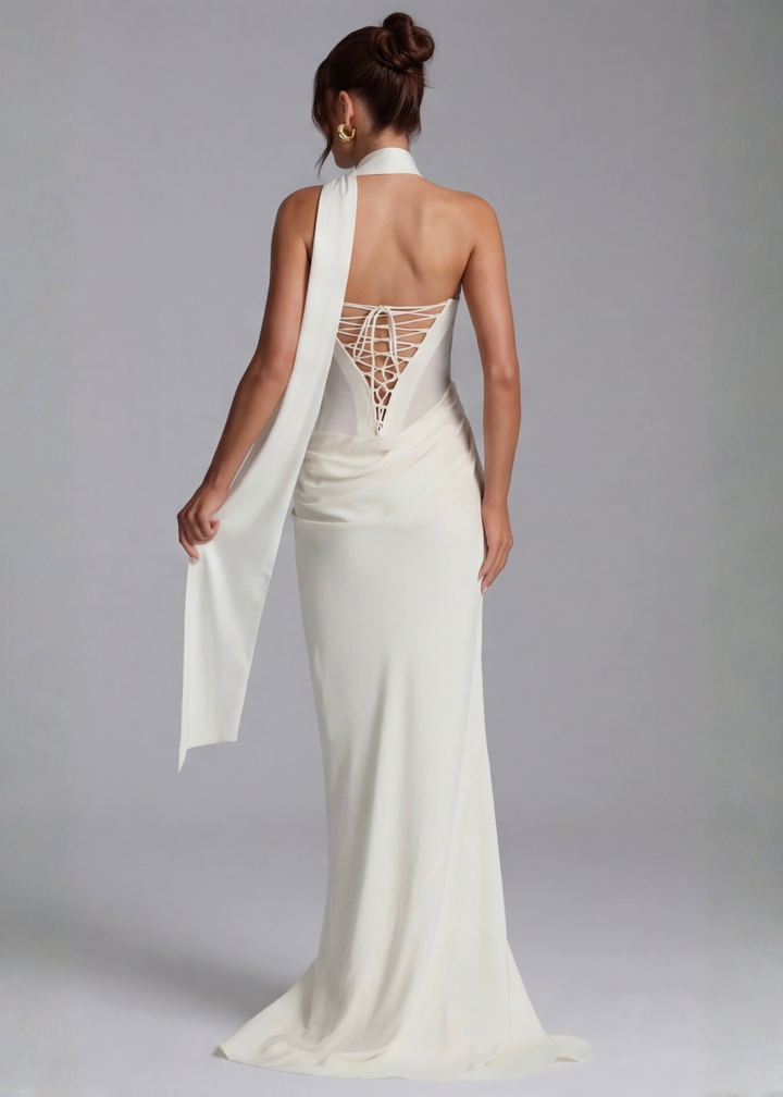 Estelle Sheer Drape Maxi Dress