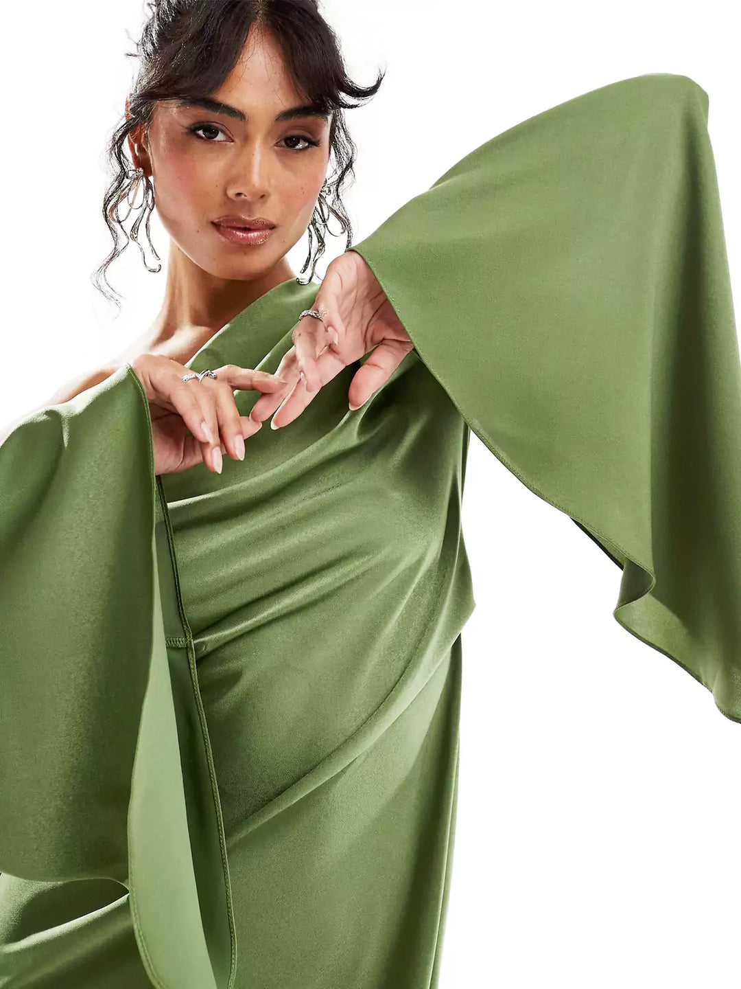 Evelia One-Shoulder Draped Maxi Dress