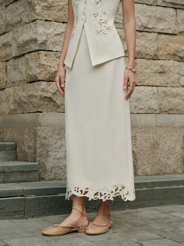Adalynn Lace Hem Maxi Skirt