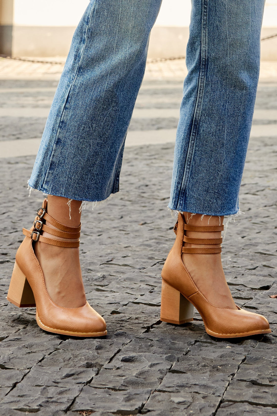 Casilda Aspen Strap Block Heel Booties
