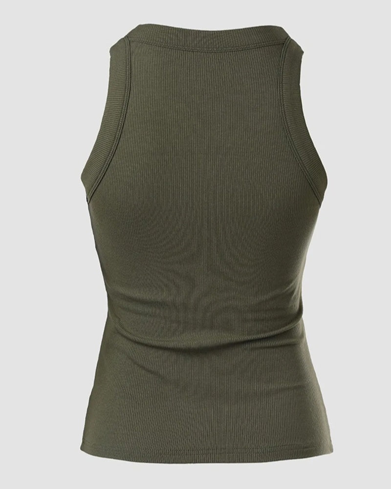 Jellie Ribbed Sleeveless Tank Top
