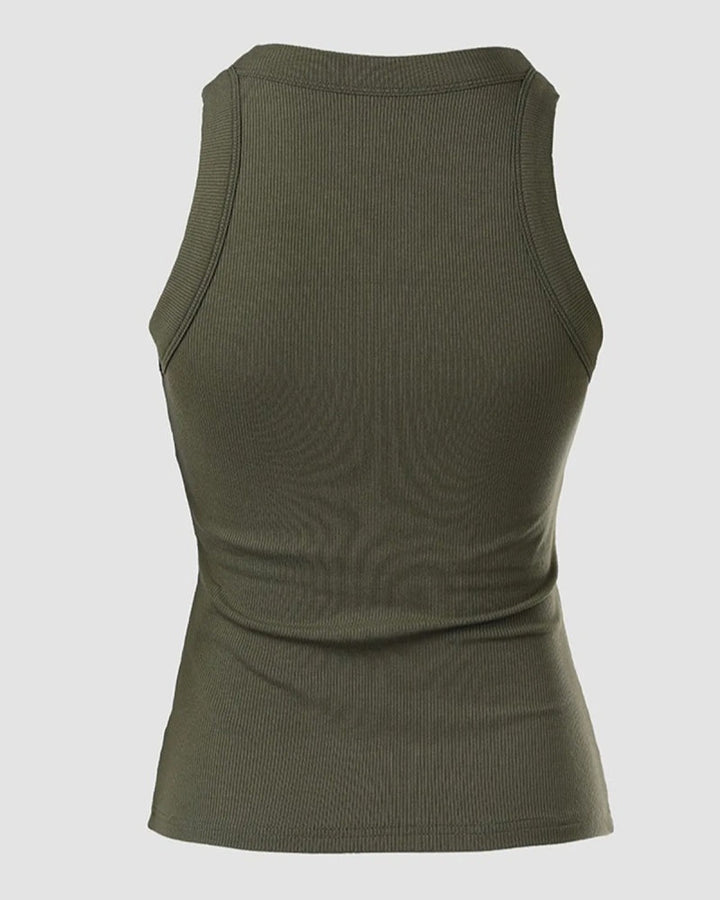Jellie Ribbed Sleeveless Tank Top