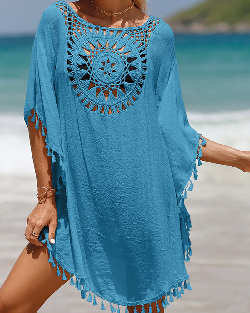 Chrissy Crochet Trim Beach Cover-Up