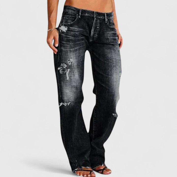 Sadie Distressed Straight Leg Jeans