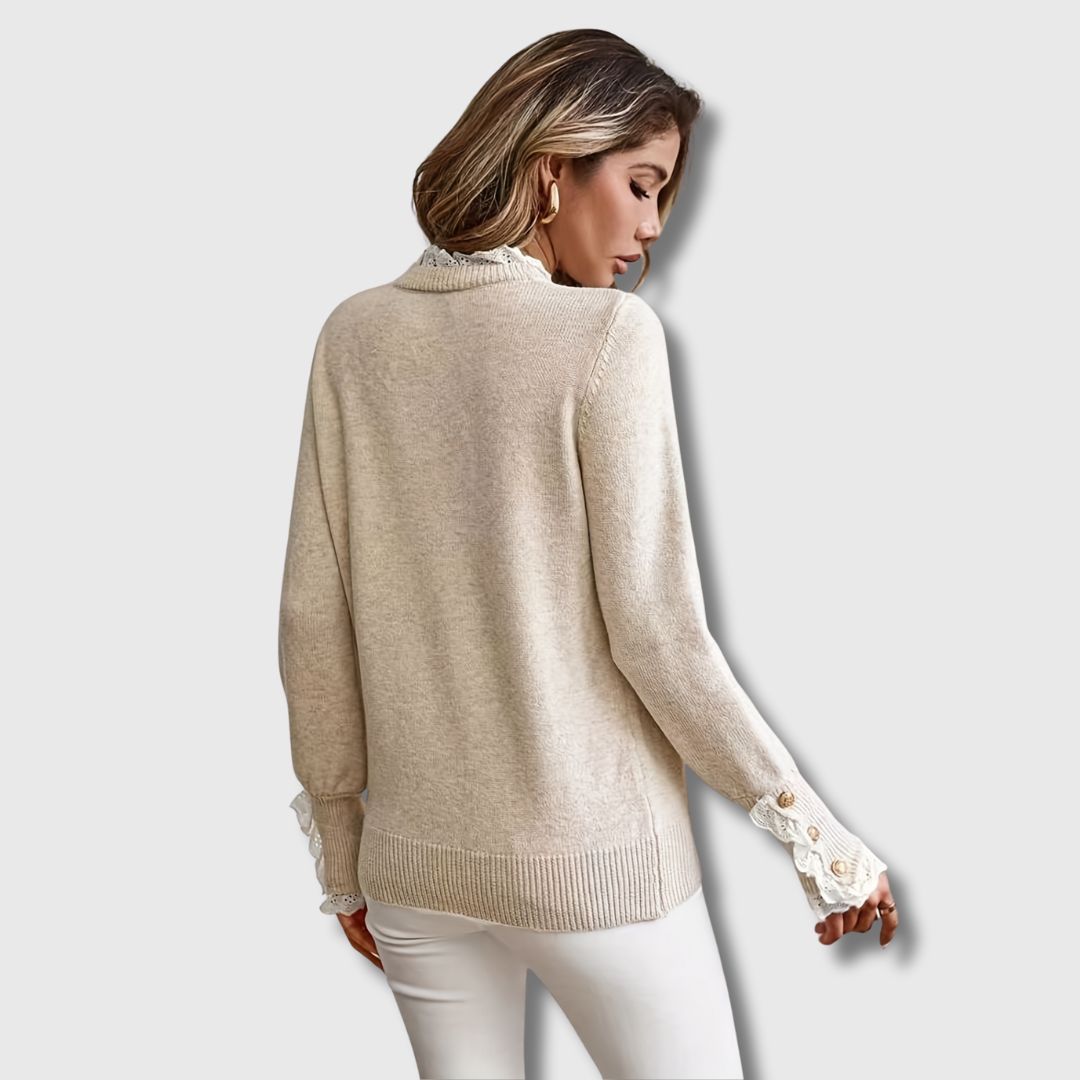 Jemina Trim Mock Neck Sweater