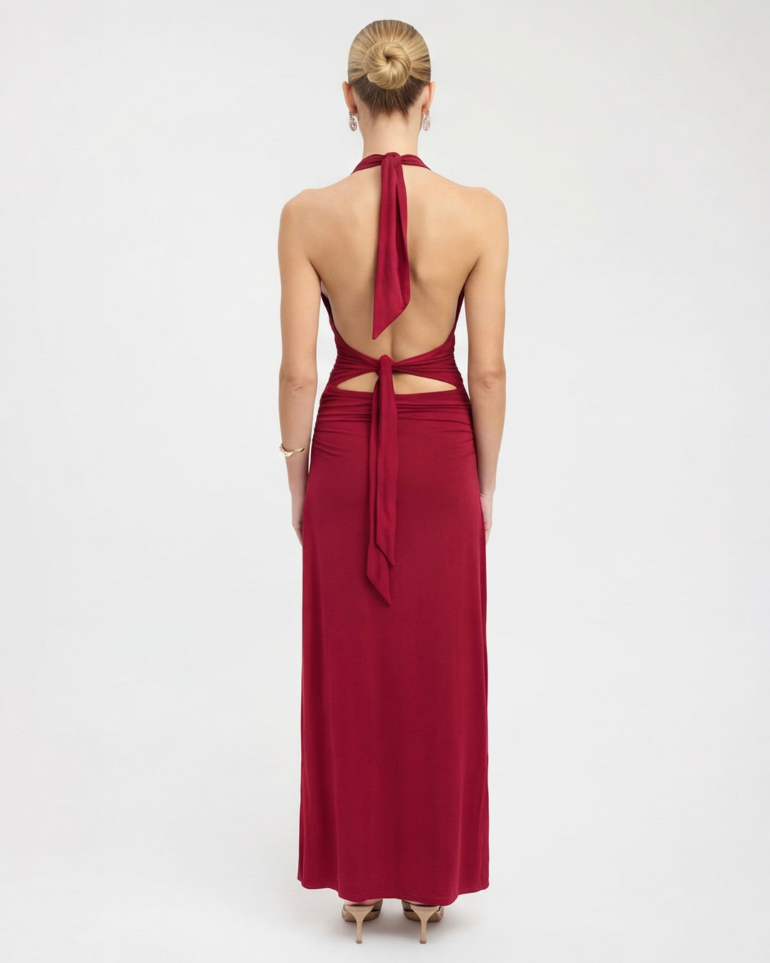 Amy Plunge Halter Maxi Dress