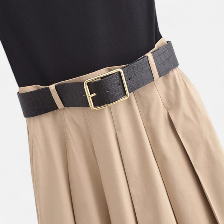 Camilla Contrast Bodice A Line Midi Dress
