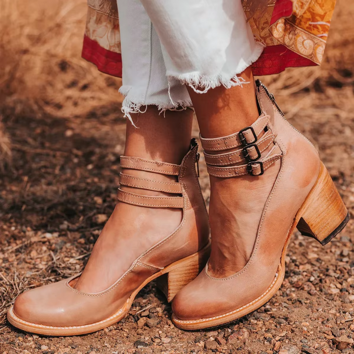 Valenne Buckled Cutout Heels