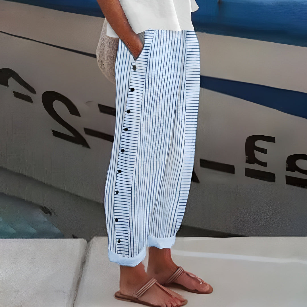 Barbara Striped Linen Pants