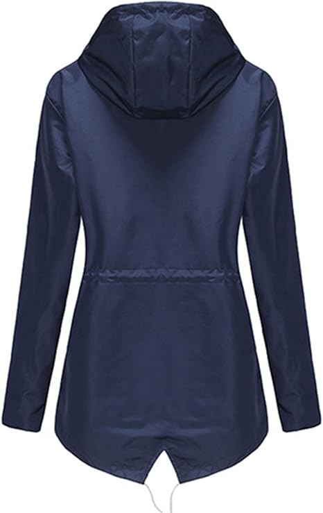Zaria Hooded Drawcord Rain Jacket