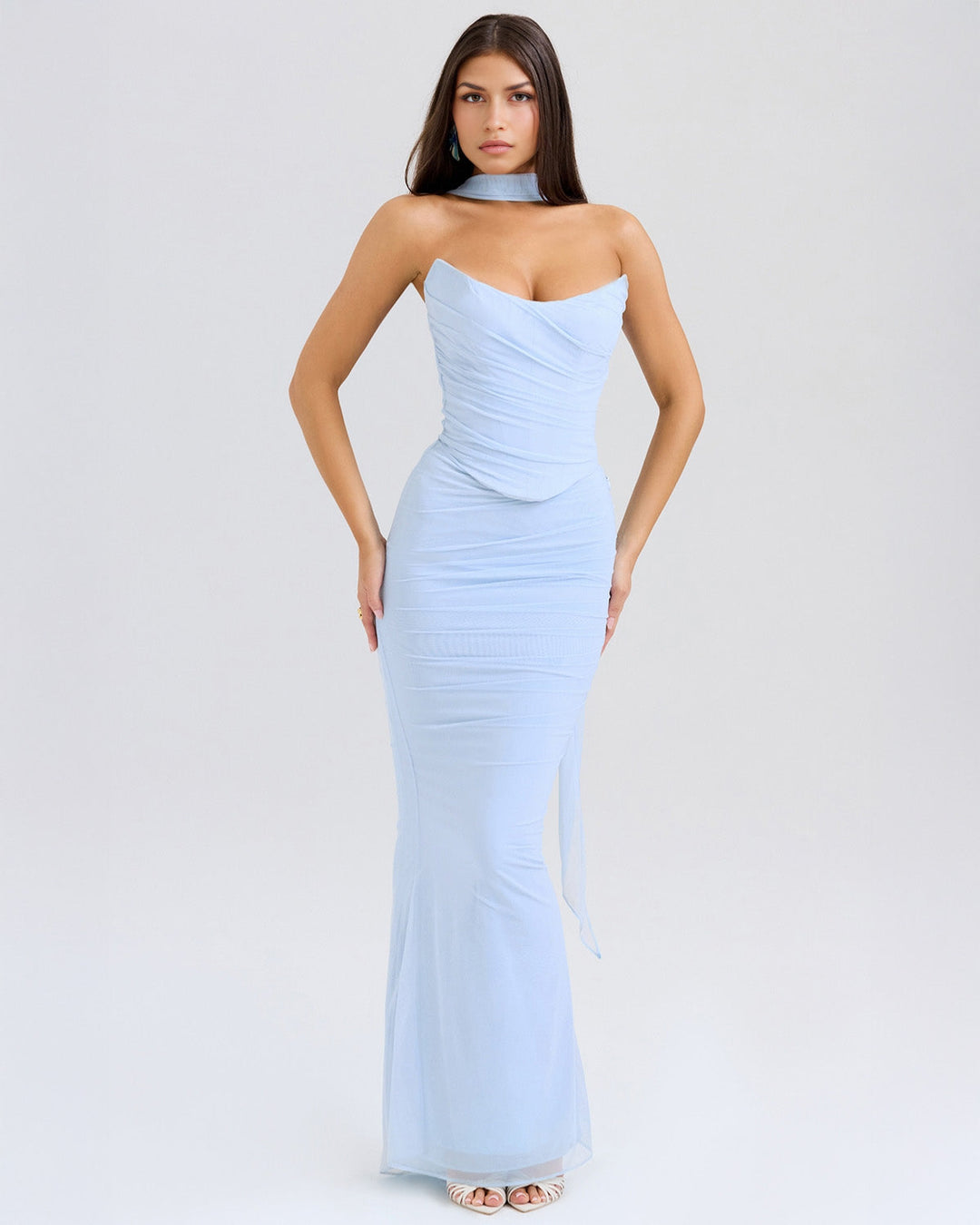 Jenny Ruched Strapless Maxi Dress