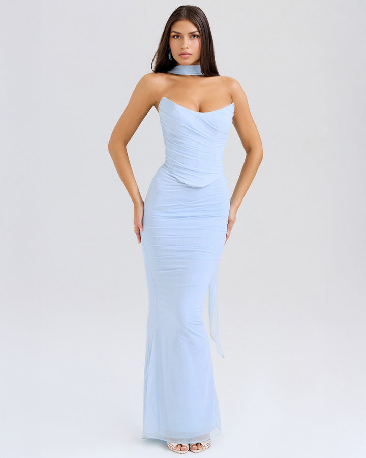 Jenny Ruched Strapless Maxi Dress