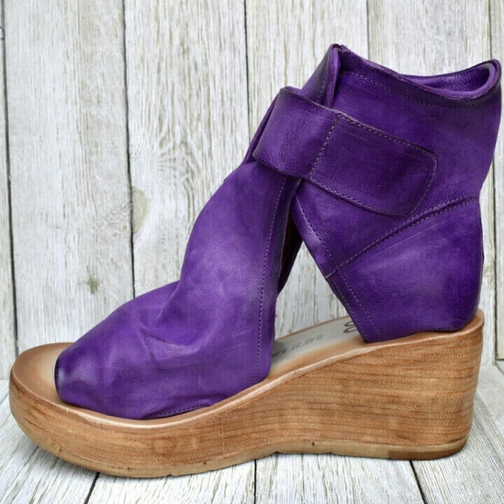 Dawn Sierra Buckle Wedge Booties