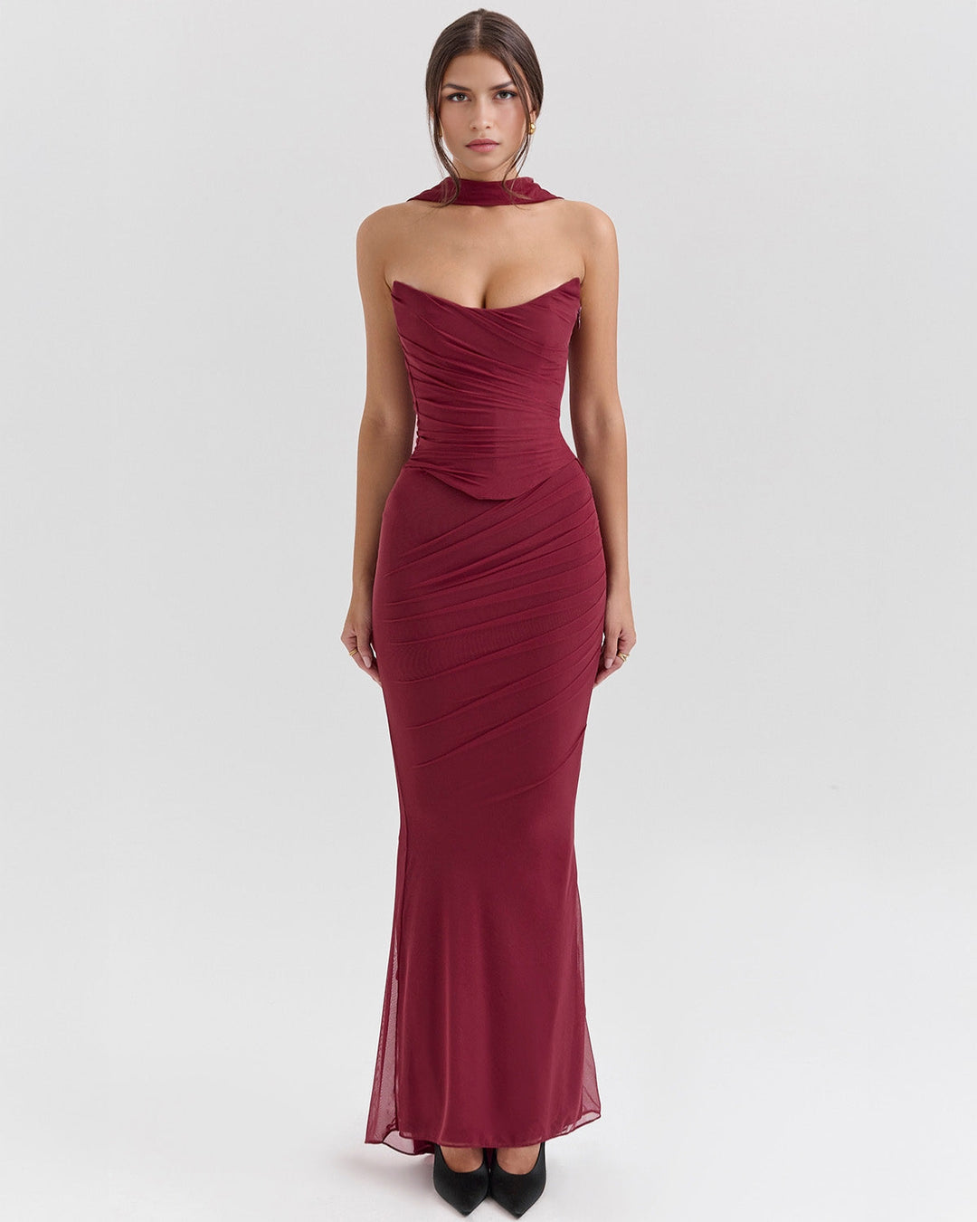 Jenny Ruched Strapless Maxi Dress