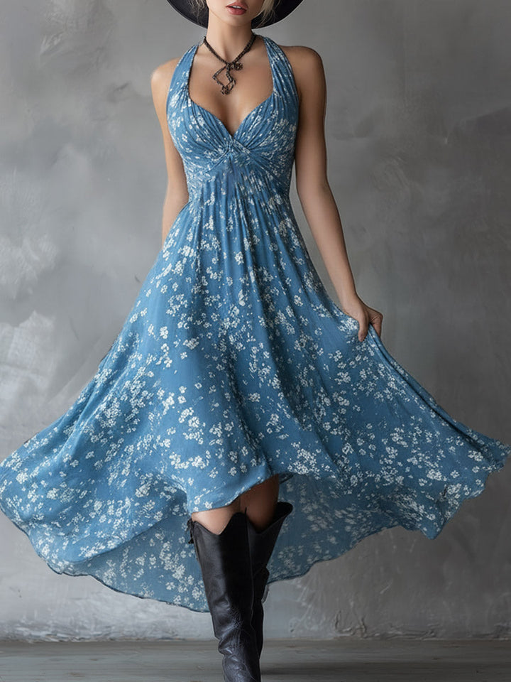 Nash Floral Halter Midi Dress