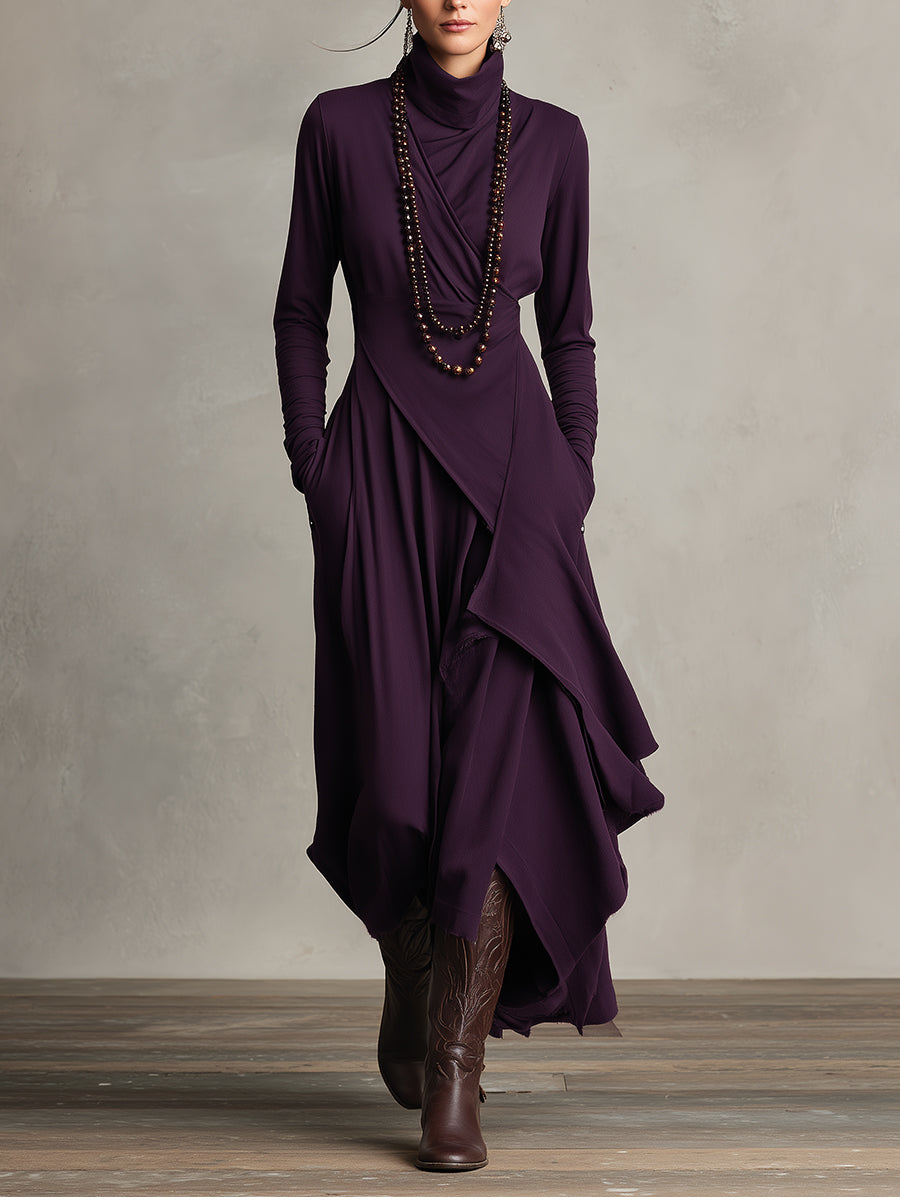 Hadassah Asymmetric Draped Maxi Dress