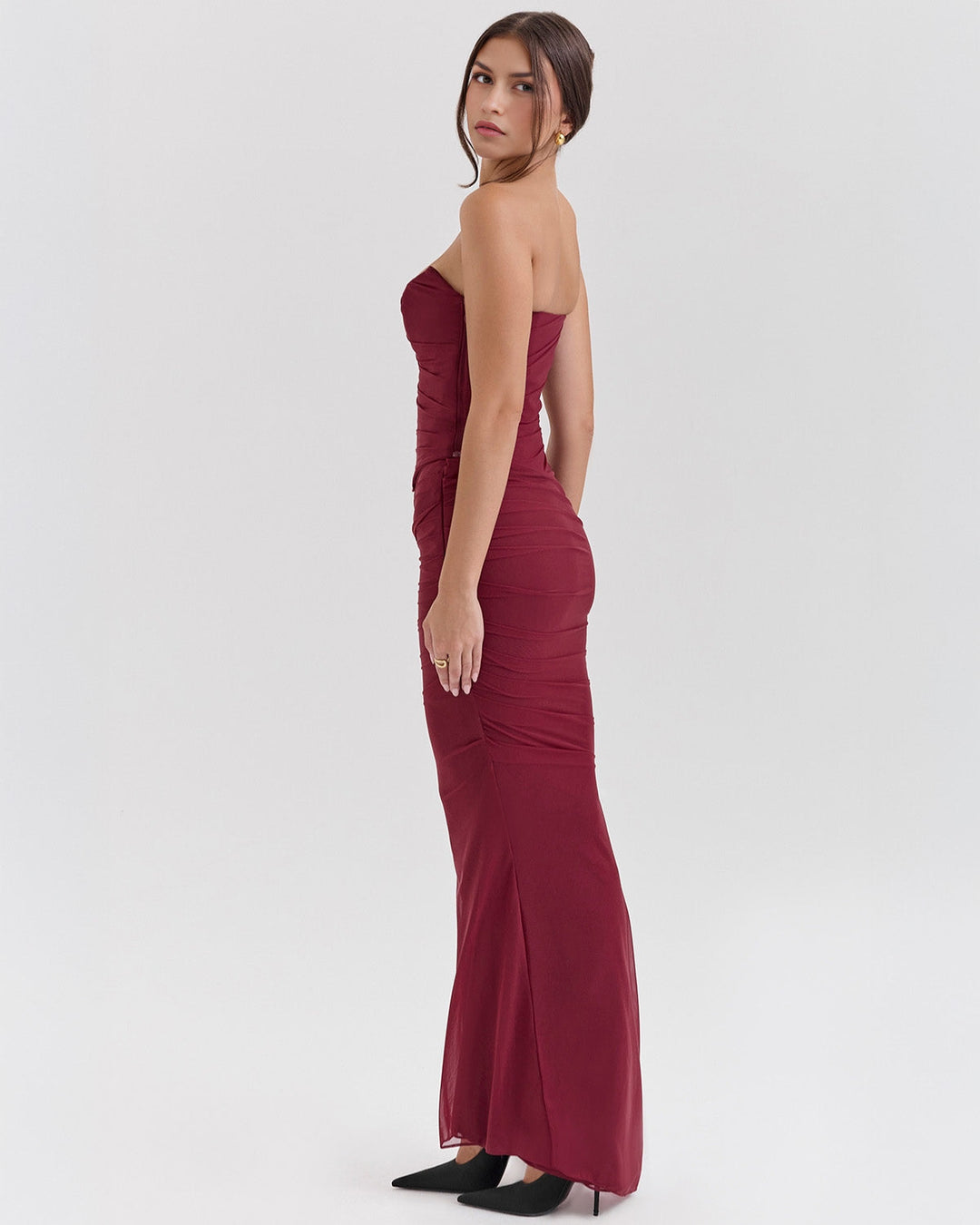 Jenny Ruched Strapless Maxi Dress