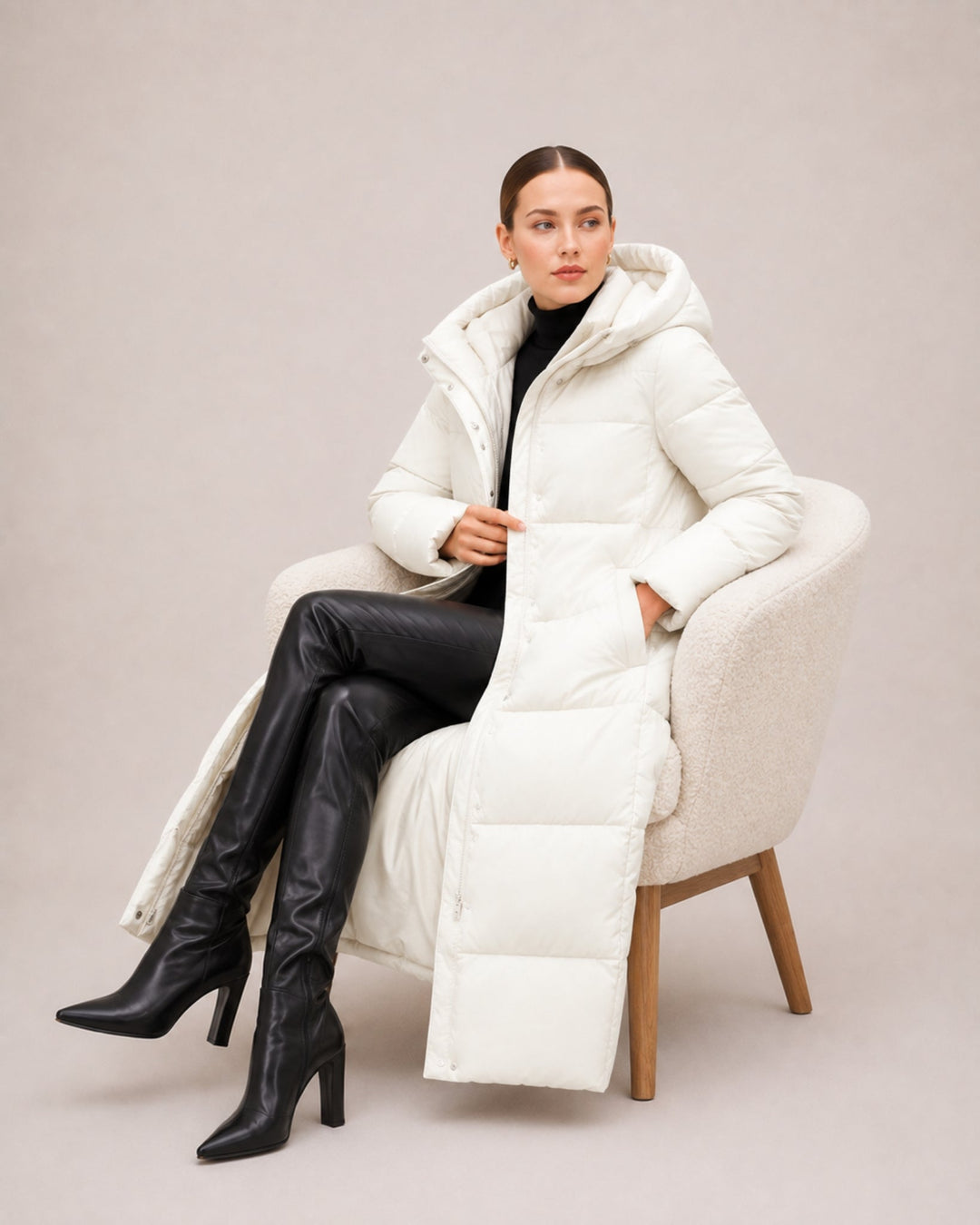 Milena Sculpted Longline Puffer Coat