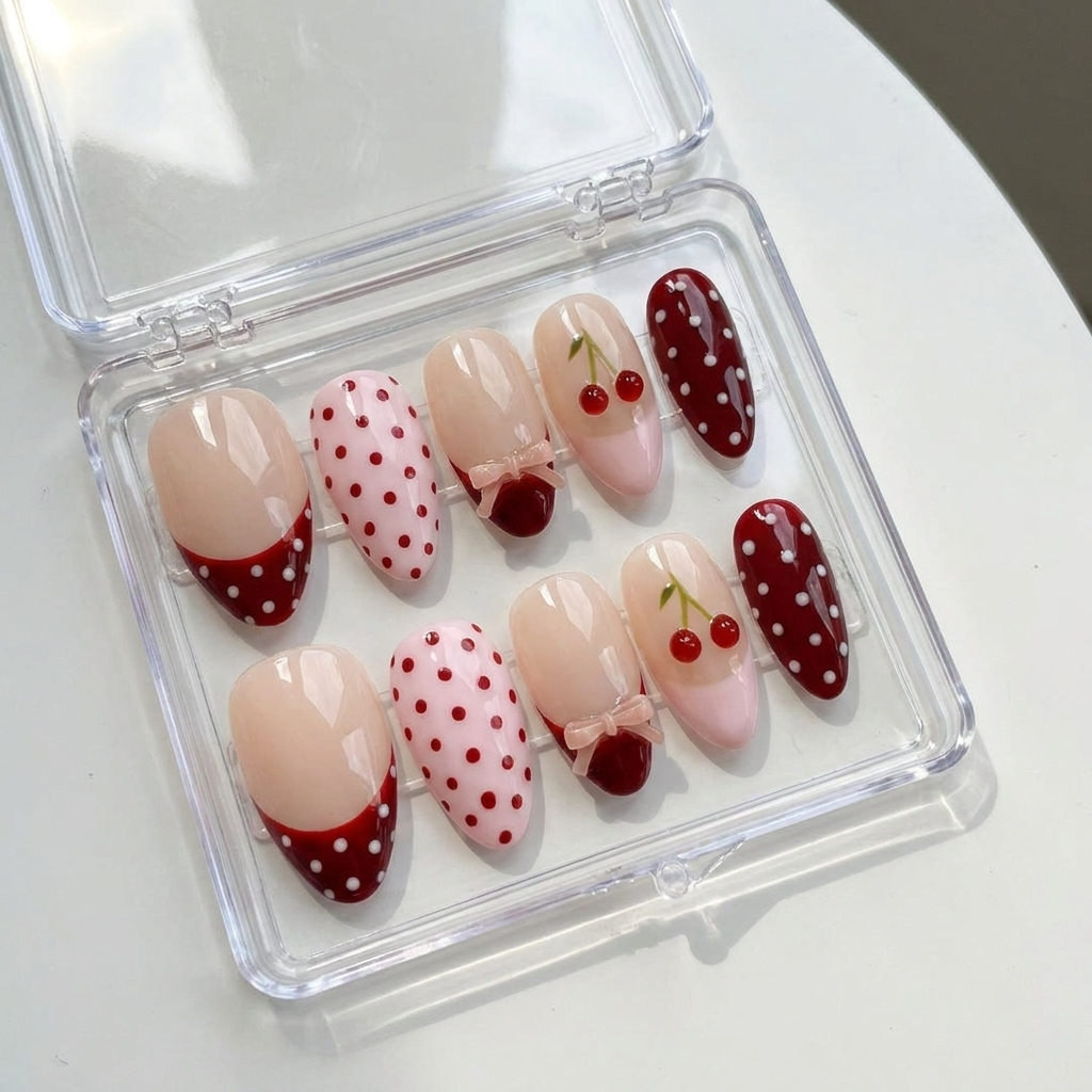 Cherry Sweetheart Press-On Nails