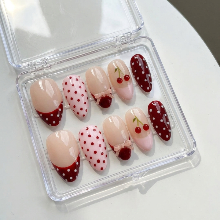Cherry Sweetheart Press-On Nails