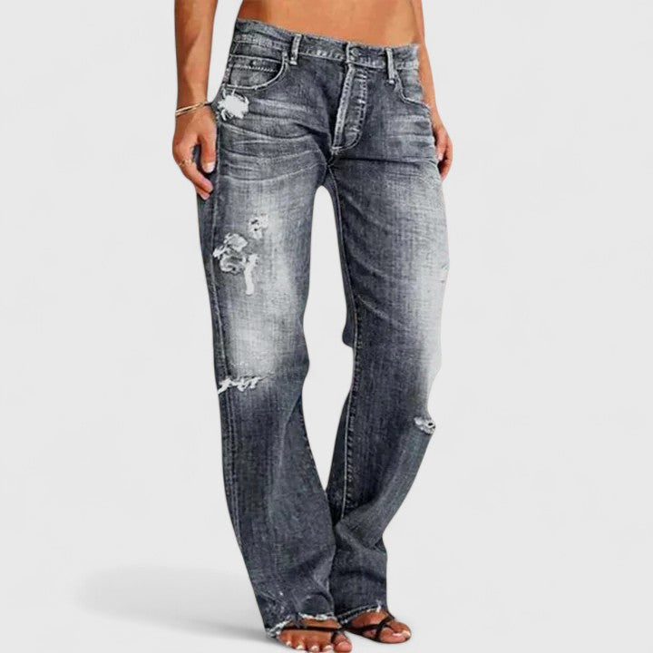 Sadie Distressed Straight Leg Jeans