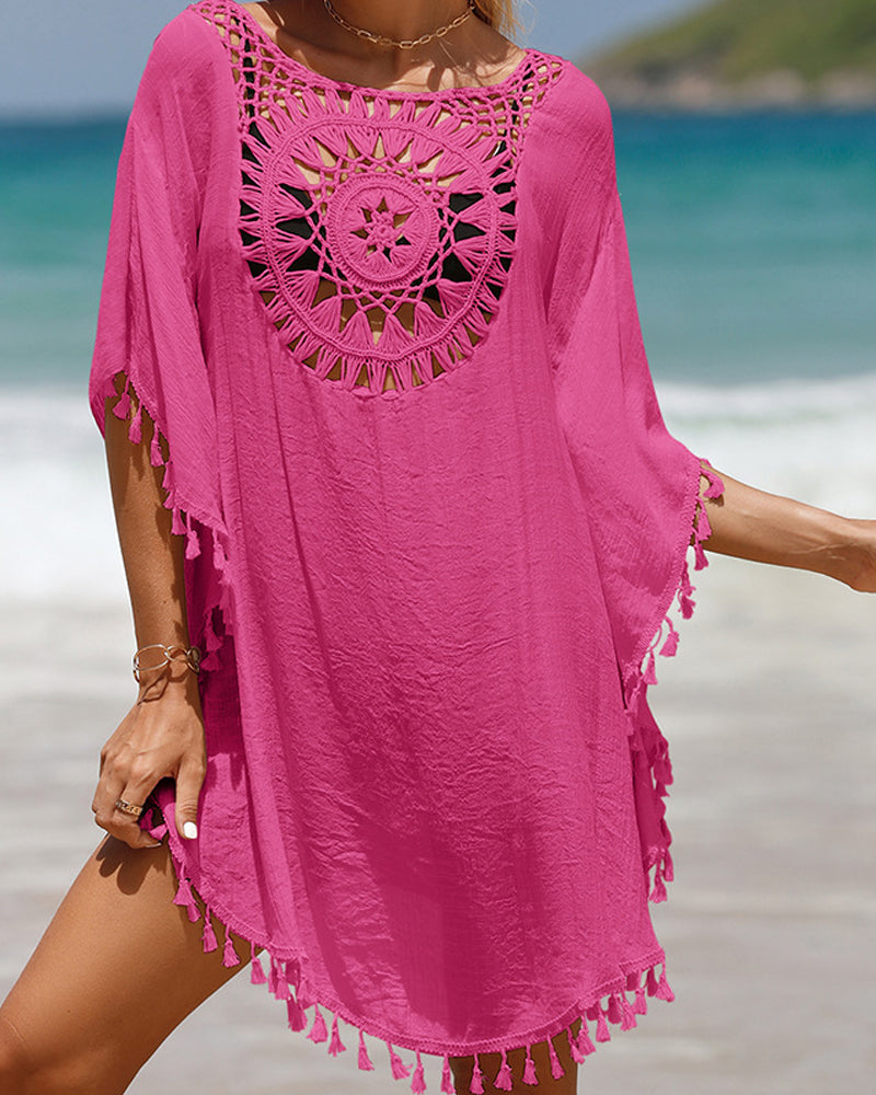 Chrissy Crochet Trim Beach Cover-Up