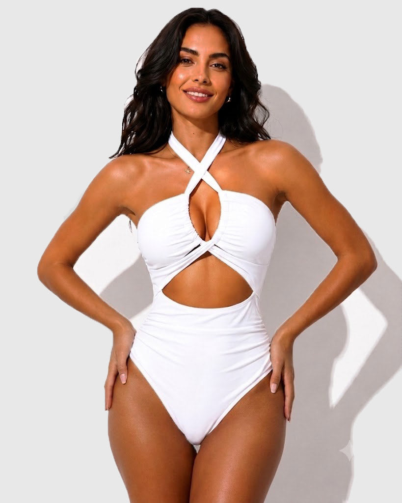 Lindsey Cut-Out Halter One-Piece Swimsuit