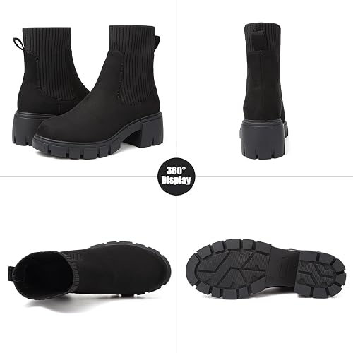Meldy Ribbed Cuff Chelsea Boots