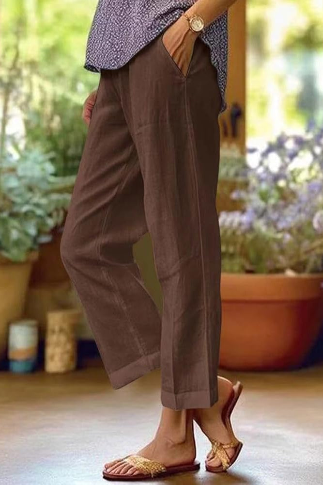 Rita Cropped Linen Pants