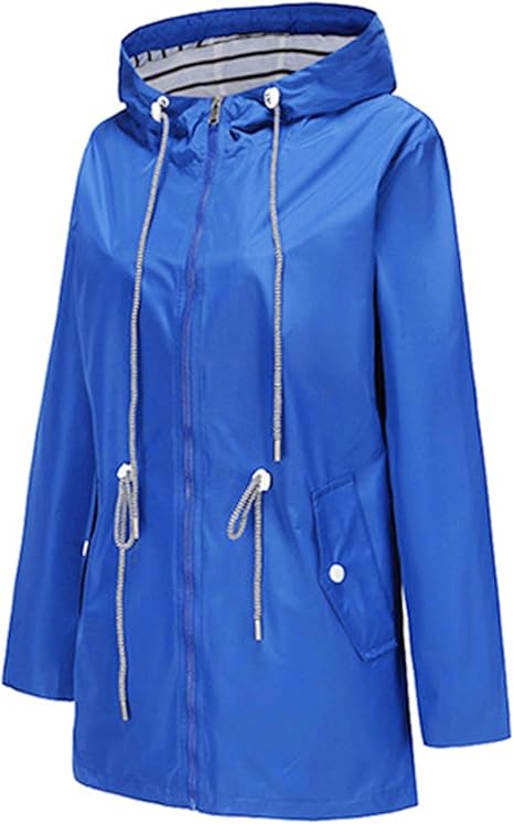 Zaria Hooded Drawcord Rain Jacket