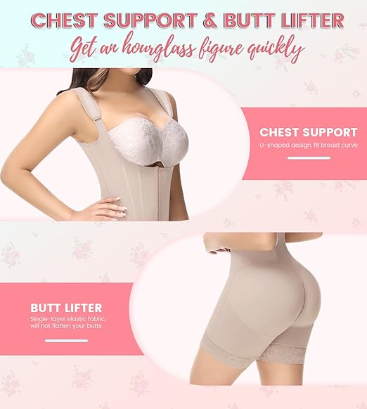 Precy Steel Boned Open-Bust Shapewear Bodysuit