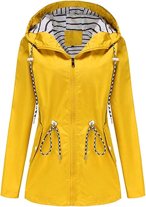 Zaria Hooded Drawcord Rain Jacket