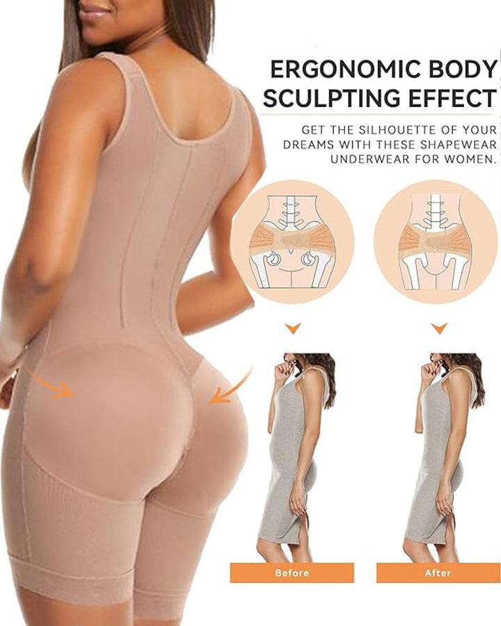 Melody Zip Front Contour Shapewear Bodysuit