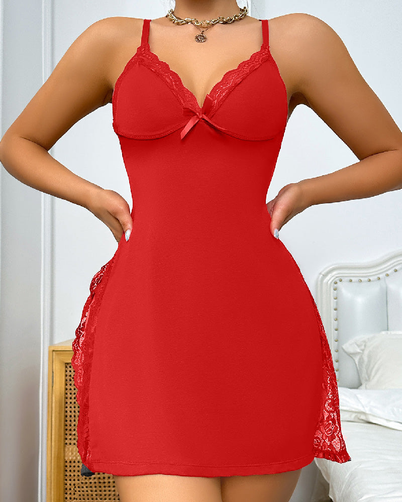 Tiana Lace Trim Babydoll Chemise