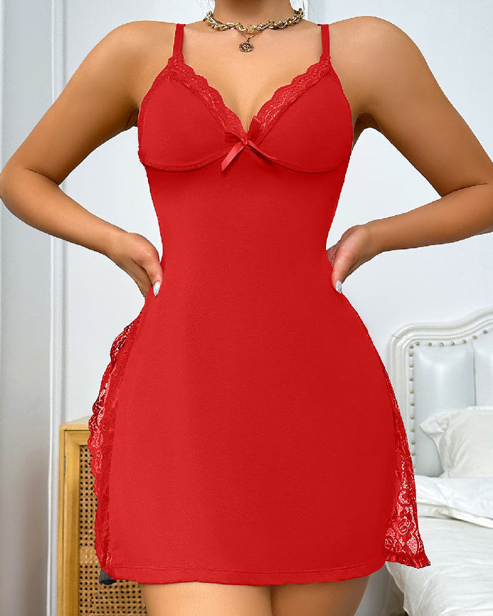 Tiana Lace Trim Babydoll Chemise