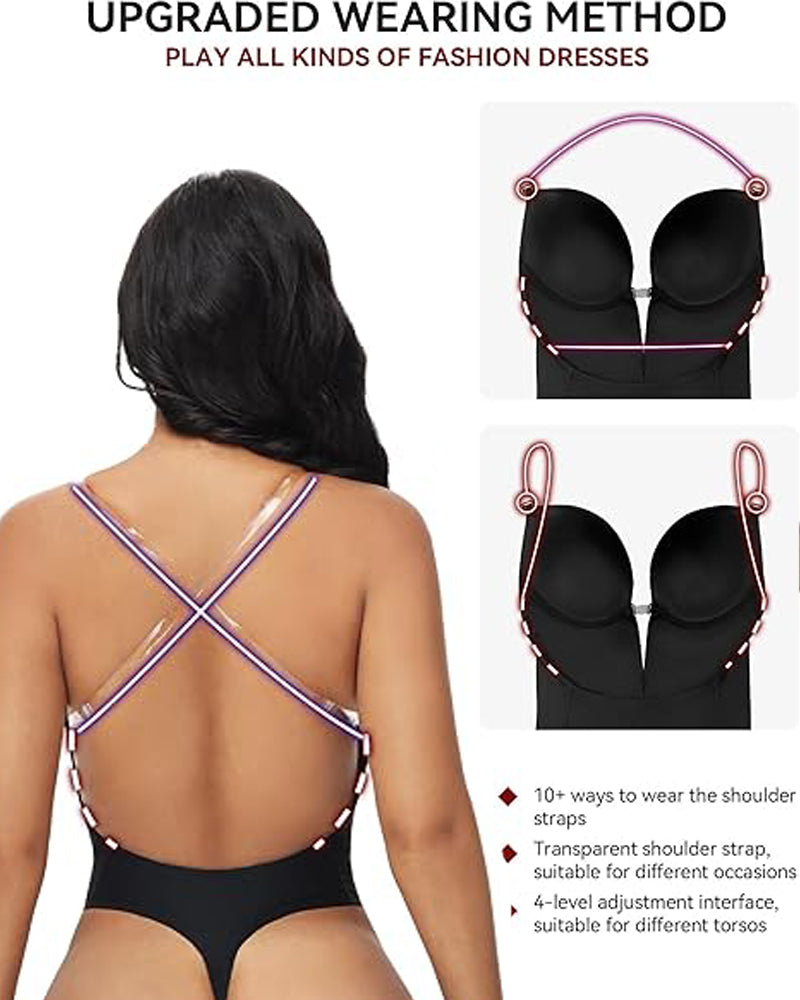 Dawn Deep Plunge Backless Shaping Bodysuit